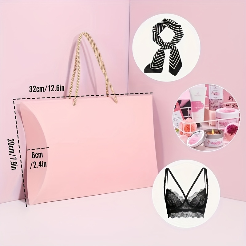 10pcs Personalized Pillow-Shaped Gift Boxes with Handles